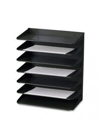 Safco  Letter-Size Desk Tray Sorter, SAF3127BL, 5 tier, Black/Steel, Each